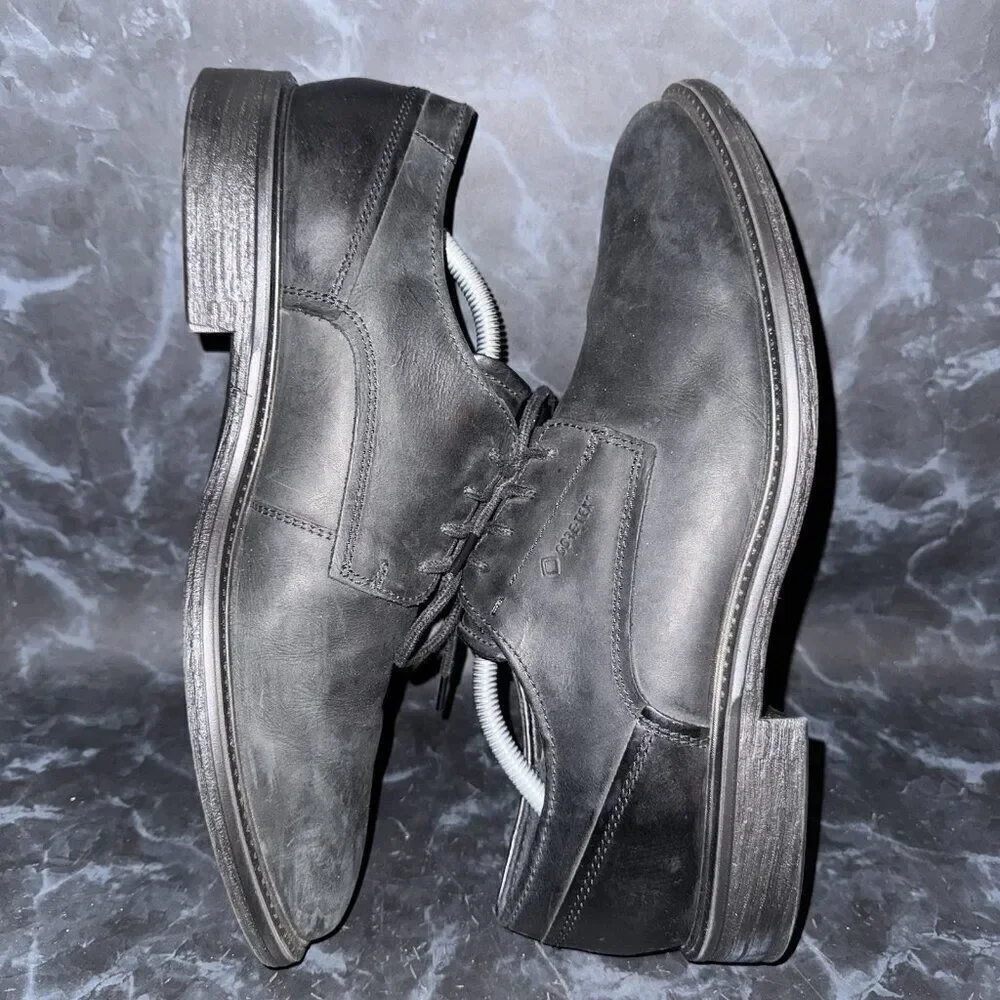 ECCO Knoxville Gore-Tex Waterproof Black Leather Shoes Mens Size 10-10.5 (44)